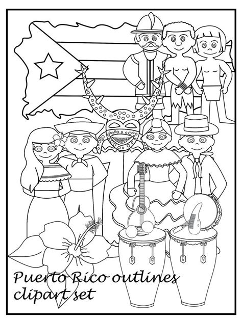 Puerto Rico People Coloring Page Coloring Pages