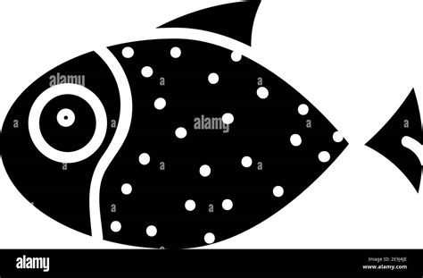 Black Fish With Dots Illustration Vector On White Background Stock