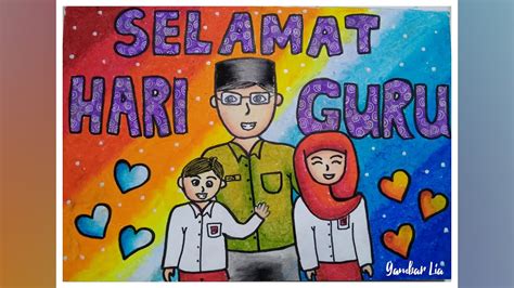 Cara Menggambar Poster Tema Hari Guru Youtube