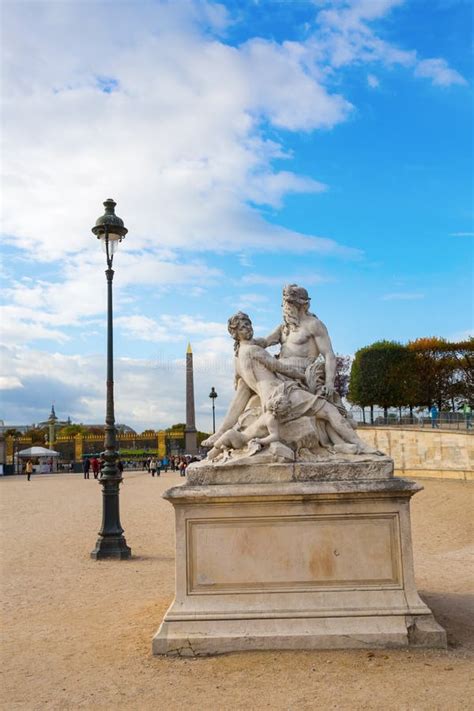 Historic Sculpture In The Tuileries Garden In Paris France Editorial
