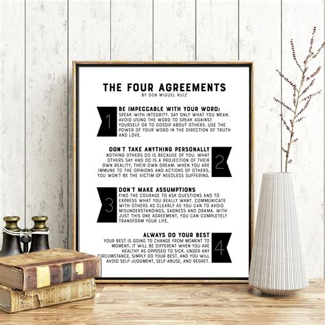The Four Agreements Printable Quotes Don Miguel Ruiz Etsy The Four