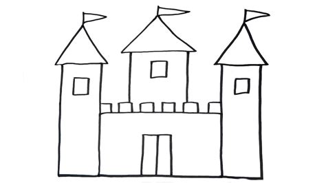 Cute summer doodle kids set isolated on white. How To Draw a Castle - VERY EASY For Kids - YouTube