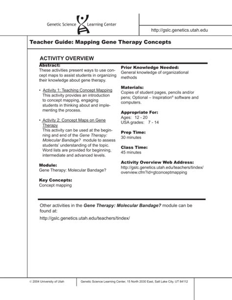 Mapping Gene Therapy Concepts Print And Go