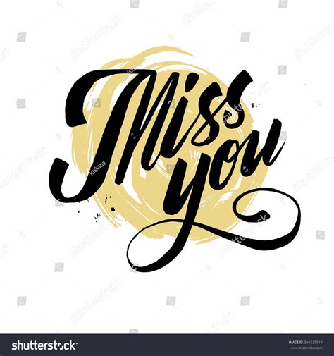 Hand Drawn Miss You Card Vector Illustration 364235819 Shutterstock