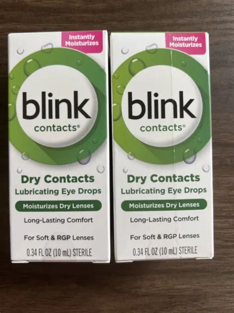 2 Blink Lubricating Dry Eye Drops For Contact Lenses 034 Fl Oz Exp