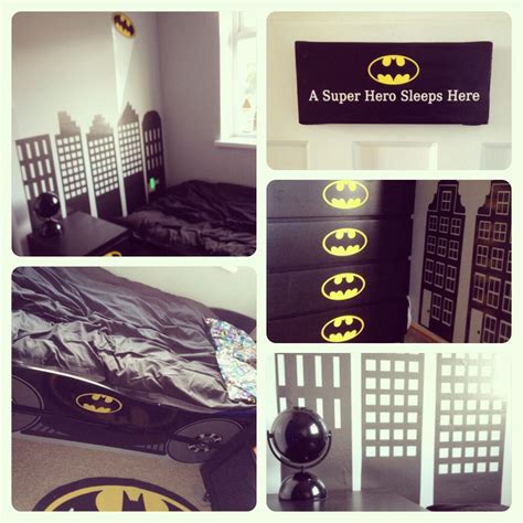 Bring this brave and bold look together with cozy batman bedding such as plush blankets, sheets, and comforters. Batman themed bedroom for my son | Superhero room, Batman ...