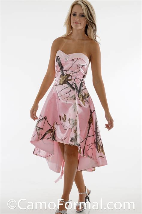 Any color and any size is available or custom make. Pink Camo Dresses 2015 Bridesmaid Dress Strapless Hi Lo ...