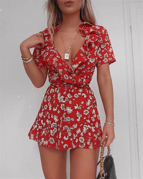 Floral Print Ruffle Trim Mini Dress Online Discover Hottest Trend Fashion At