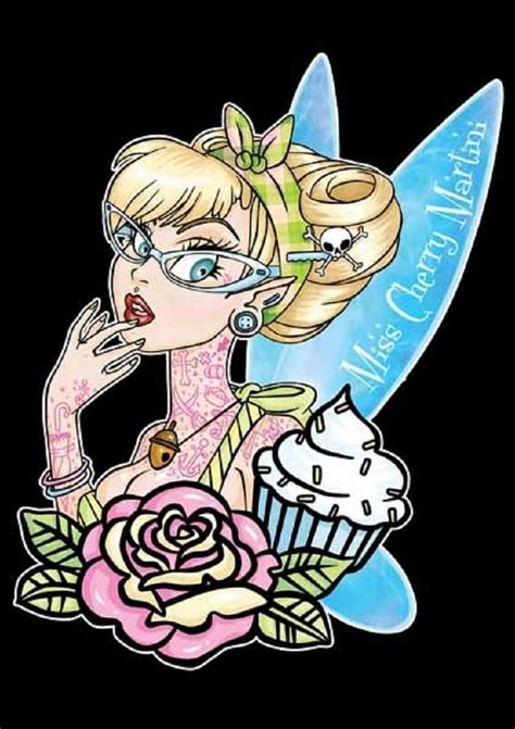 Tattooed Tink By Miss Cherry Martini Tinkerbell Fairy Canvas Art Print