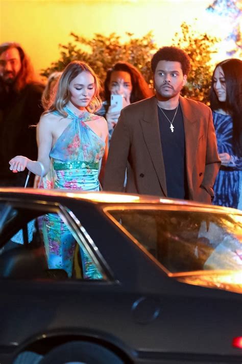 lily rose depp and the weeknd spotted while filming on the set of the idol in los angeles