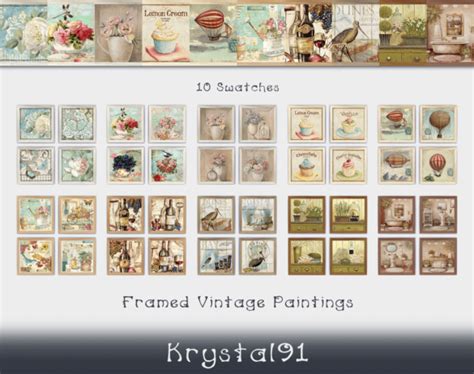 Sims 4 Framed Vintage Paintings A Recolorretexture Of Micat Game