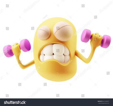 Strength Emoji Cartoon 3d Rendering 库存插图 421290937 Shutterstock