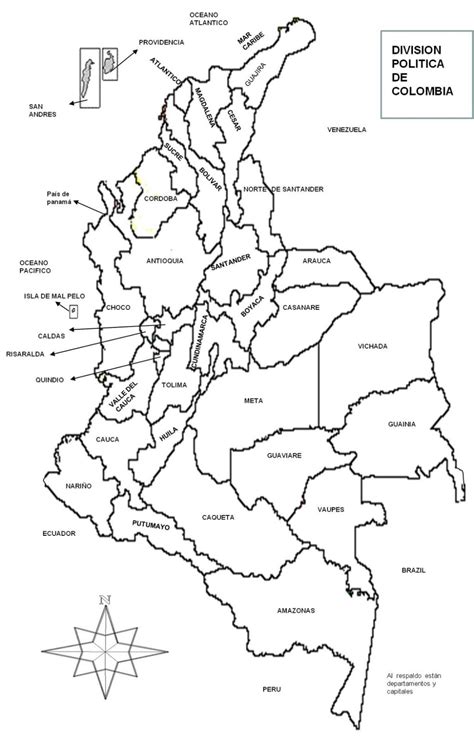 Ciencias Sociales Croquis Del Mapa Politico De Colombia Mapa De