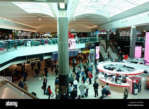 Shops And Restaurants In Departure Lounge Of Gatwick Airport South