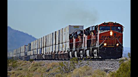 High Speed Full Length Bnsf Freight Trains Across The Desert 2021 2