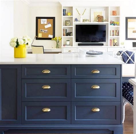 Benjamin moore 1 gallon can of high performance super spec paint blue | for use with kayak pools. This kitchen island is bold and sophisticated with ...