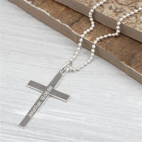 Personalised Sterling Silver Cross And Chain By Hurleyburley Man