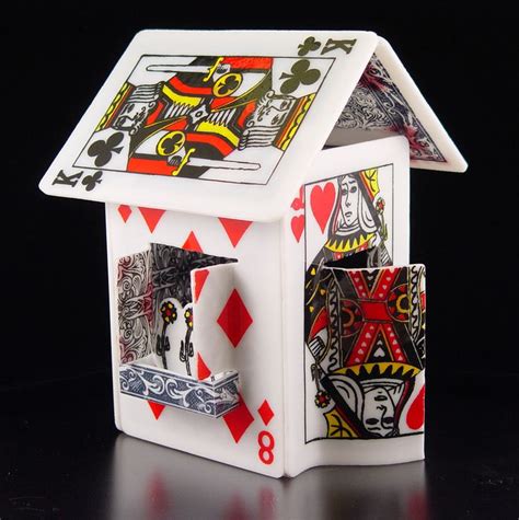 Card House Cottage Playing Card Crafts Playing Cards Art Card Craft
