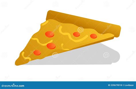 Pizza Slice With Cheese And Pepperoni Stock Vector Illustration Of