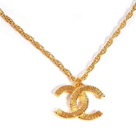 Chanel Cc Chain Pendant Necklace Gold 72728 Fashionphile