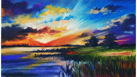 Landscape Drawing For Beginners With Soft Pastels Scenery Drawing