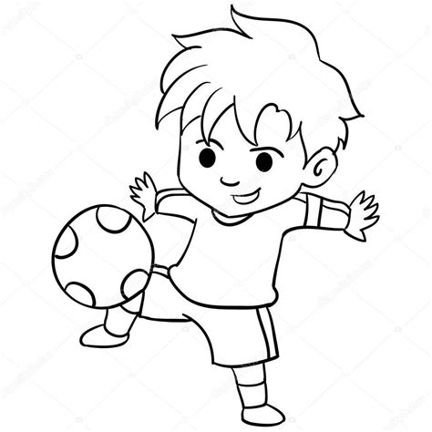 Collection of kid playing football — Vetores de Stock ... Here's how to draw a football player.
