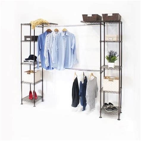 Seville classics expandable steel wire closet organizer. Seville Classics Expandable Closet Organizer, SHE05814B