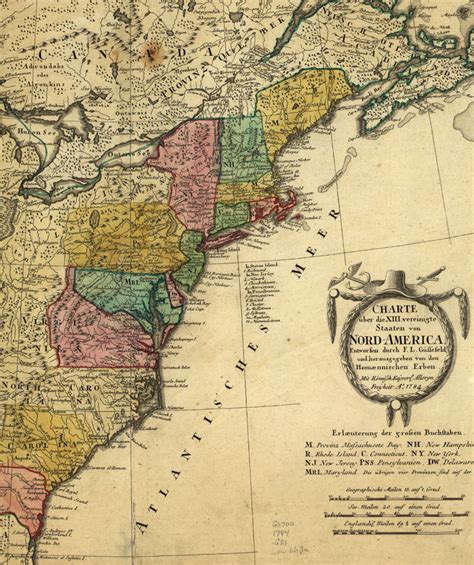 18th Century Colonial America Map Map