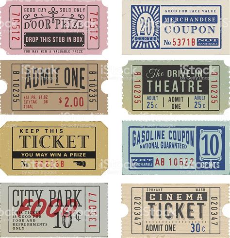 Vintage Tickets And Coupons Royalty Free Vintage Tickets And Coupons