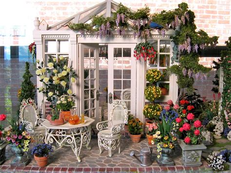 Blukatkraft Dollhouse Miniatures Conservatory And Garden Miniature