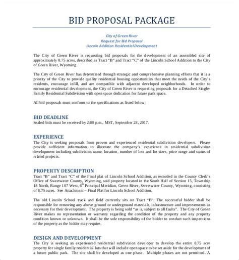 Free Bid Proposal Template Word