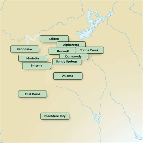 Metro Atlanta Cities Map