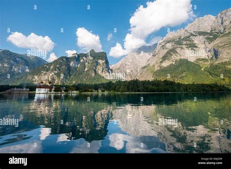 Water Reflection Lake Königssee With Watzmann Massif And Pilgrimage