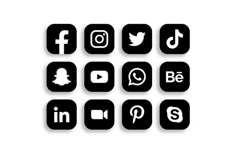 Black Social Media Icons