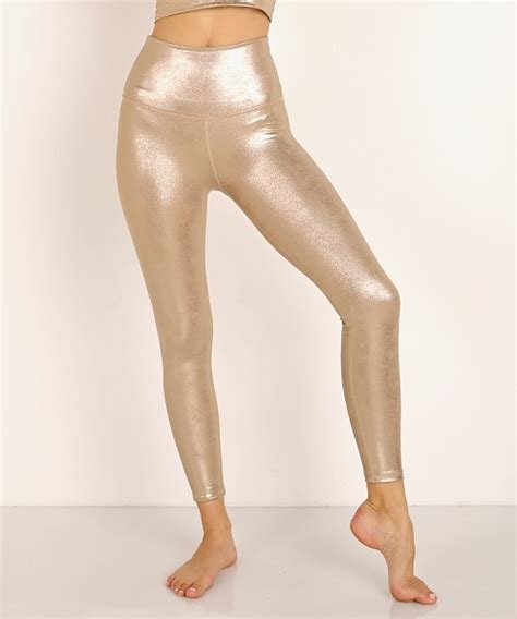 Beyond Yoga Luxe High Waisted Midi Legging Matte Light Gold Foil Fc3243 Free Shipping At Largo