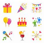 Party Icons Birthday Cake Vector