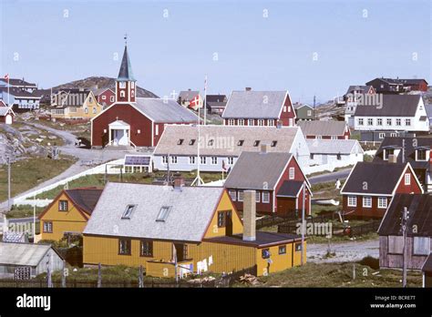 Elk125 6044 Greenland Nuuk Godthab Old Town Settlement With Church