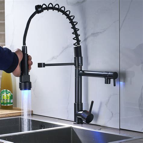 Buy products such as hardware house double handle kitchen faucet with side spray at walmart and save. Commercial Single Handle Pull Down LED Sprayer Kitchen ...