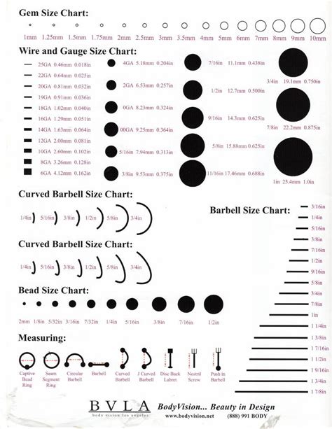 Visual Size Chart For Beads Business Ideas Pinterest