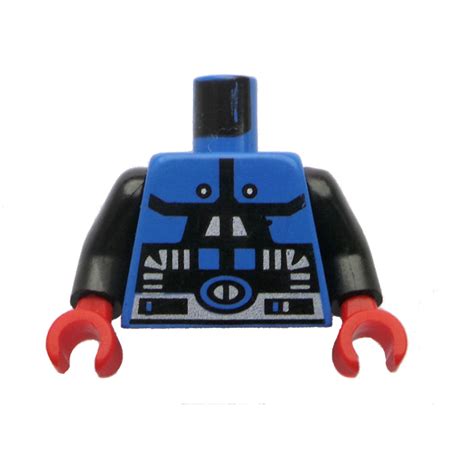 Lego Minifig Torso Space Spyrius With Black Arms And Red Hands 973
