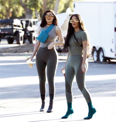 Kim Kardashian West And Kylie Jenner Twin In Unreleased Yeezy Pieces