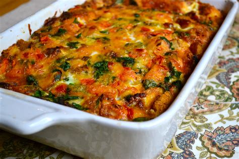 Egg And Sausage Breakfast Casserole With Spinach And