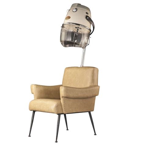 Salon hair parlor beauty parlor hair salon hair dryer midcentury aqua pink lawn chair photo. Hair Dryer Chair at 1stdibs
