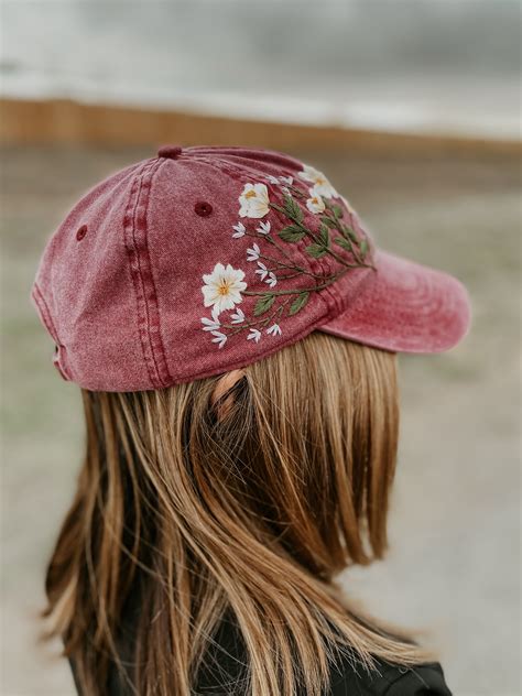 Hand Embroidered Baseball Hat Embroidered Hats Embroidery Tshirt