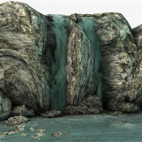 3d Model Waterfall Rocks
