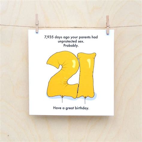 Funny 21st Birthday Card Funny 21 Birthday Card Etsy