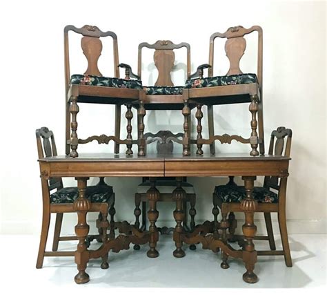 Jacobean Dining Table And Chairs Farmhouse Desk Conversion Etsy