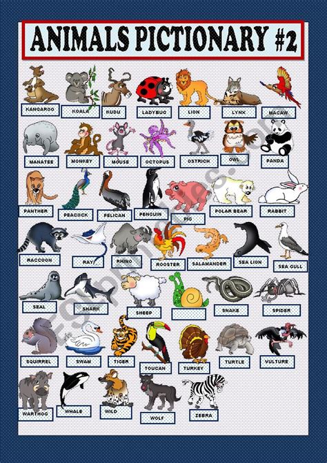 Animal Pictionary In 2020 Animals Of The World Pictionary Animals Images