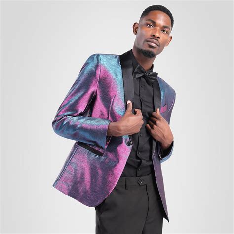 Magic Bluish Violet Tuxedo Jacket Luxury Prom Blazer Cloudstyle