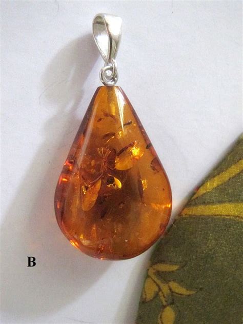 Real Amber Large Drop Pendant Natural Baltic Amber From Poland
